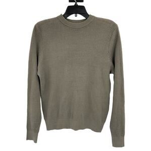 Jeff Taupe Waffle Weave Crewneck Sweater Size Small NWT $198 MSRP